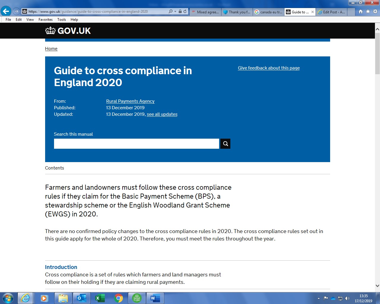 Cross Compliance Guidance